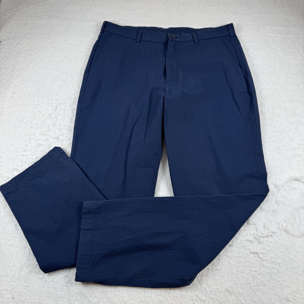 Brooks Brothers Pants Mens Size 36x32 Blue Clark Textured Chino Summer Casual